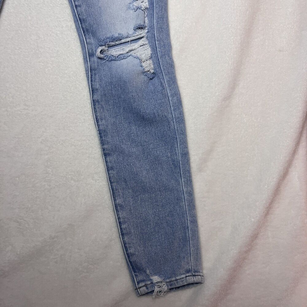 American Eagle Dream Jean Women’s 4 Regular Light Wash Distressed Skinny Y2K - Picture 7 of 11